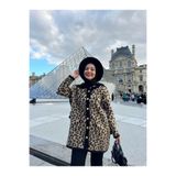 Kitty Homewear Leopar Triko Hırka, Kadın, Bisiklet Yaka, Düğmeli, Uzun Kol, Kahverengi