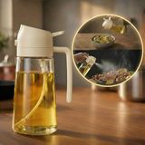 Kıvamında Dökme ve Püskürtme Özellikli Akıtmaz Cam Şişe - Büyük Boy (600 Ml) - Krem
