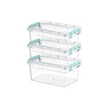 Kivi Home Plastik Kutu Kapaklı Taşıma Saplı Saklama Kabı 3lü Set 3.5 Litre