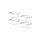 Kivi Home Plastik Kutu Kapaklı Taşıma Saplı Saklama Kabı 4lü Set