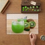 Kivi Suyu - Taze Meyve Suyu Tasarımı 240 Parça Ahşap Puzzle Ahşap Kutuda MP01824