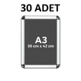 Kıvılcım 30 Adet A3 Eko Seri Çerçeve Rondo Köşe Aç Kapa Açılır Kapa