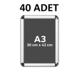 Kıvılcım 40 Adet A3 Eko Seri Çerçeve Rondo Köşe Aç Kapa Açılır Kapa