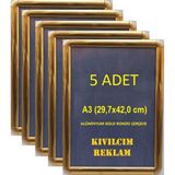 Kıvılcım 5 Adet A3 - 29,7 x 42 cm Gold Alüminyum Açılır Kapanır Rondo Çerçeve