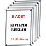Kıvılcım 5 Adet B2 - 50 x 70 cm Alüminyum Açılır Kapanır Rondo Çerçeve