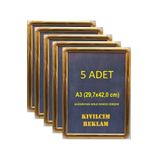 KIVILCIM PLASTİK VE REKLAM ÜRÜNLERİ 5 ADET A3 - 29,7x42 cm GOLD ALÜMİNYUM AÇILIR KAPANIR RONDO ÇERÇEVE