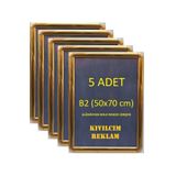KIVILCIM PLASTİK VE REKLAM ÜRÜNLERİ 5 ADET B2 - 50x70 cm GOLD ALÜMİNYUM AÇILIR KAPANIR RONDO ÇERÇEVE