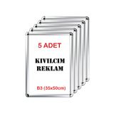 KIVILCIM PLASTİK VE REKLAM ÜRÜNLERİ 5´Lİ 35x50 cm B3 ALÜMİNYUM RONDO ÇERÇEVE