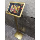 Kıvılcım Plastik ve Reklam Ürünleri Aliminyum Rondo Çerçeve - Gold - A3 AYAKLI MENÜ PANOSU - 29,7x42 cm