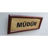 Kıvılcım Plastik ve Reklam Ürünleri Okul Sınıf Kapı İsimliği - 10 x 26 cm - Kahverengi - Gold