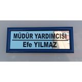 Kıvılcım Plastik ve Reklam Ürünleri Okul Sınıf Kapı İsimliği - 10 x 26 cm - Mavi - Parlak Gümüş