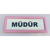 Kıvılcım Plastik ve Reklam Ürünleri Okul Sınıf Kapı İsimliği - 10 x 26 cm - Pembe - Gold