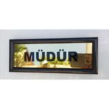Kıvılcım Plastik ve Reklam Ürünleri Okul Sınıf Kapı İsimliği - 10 x 26 cm - Siyah - Altın