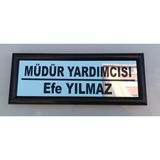 Kıvılcım Plastik ve Reklam Ürünleri Okul Sınıf Kapı İsimliği - 10 x 26 cm - Siyah - Gümüş
