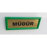 Kıvılcım Plastik ve Reklam Ürünleri Okul Sınıf Kapı İsimliği - 10 x 26 cm - Yeşil - Gold