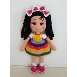 Kıvırcık Kız Bebek Amigurumi Organik Oyuncak