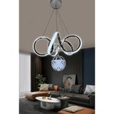 Kıvrım Cam Tek Top Modern Oturma Ledli Avize - Krom - 1