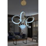 Kıvrım Tekli Fanus Top Simli Slikonlu Modern Oturma Led Avizesi - Kumandasız / Gold Gold
