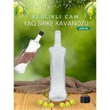 Kıvrımlı Cam Şişe, 1000 ml Sıvı, Sosluk, Limonluk, Ergonomik Tasarım, Beyaz Renk - Ahşap - Bej - Siyah