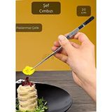 Kıvrımlı Şef Cımbızı Paslanmaz Dekor Cımbızı Çelik Yemek Cımbızı Maşa 20 Cm Gri