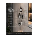 Kiwa Metal 3 Katlı Banyo Köşelik & Sabunluk Ömür Boyu Paslanmaz