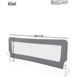 Kiwi Bebek Güvenlik Yatak Bariyeri – Katlanır Çocuk Uyku Yatak Korkuluğu, Düşme Önleyici – 180X65CM - Gri