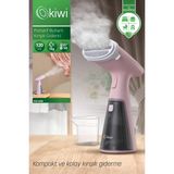 Kiwi Buharlı Kırışıklık Giderici Dikey Ütü, 1000W 120ML Su Haznesi, 16-18 G/dk Güçlü Buhar, Hızlı Isınma, Aşırı Isınma Koruması, Hafif ve Portatif Tasarım, Seyahat ve Ev Kullanımına Uygun - Pembe