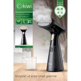 Kiwi Buharlı Kırışıklık Giderici Dikey Ütü, 1000W 120ML Su Haznesi, 16-18 G/dk Güçlü Buhar, Hızlı Isınma, Aşırı Isınma Koruması, Hafif ve Portatif Tasarım, Seyahat ve Ev Kullanımına Uygun - Siyah