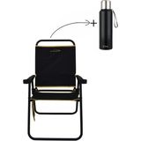 Kiwi Campout Orion Kamp Sandalyesi +Paslanmaz Çelik Bardaklı 750 ml Termos Set - Metal - Kumaş - Siyah