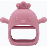 Kiwi Chicken Bebek Diş Kaşıyıcı Emzik Uçlu Eldiven Şeklinde Oyuncak Dişlik - Dark Pink - Koyu Pembe