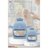 Kiwi Chicken Bebek Diş Kaşıyıcı Emzik Uçlu Eldiven Şeklinde Oyuncak Dişlik, Dusty Blue Renk Blue