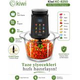 Kiwi Gıda Doğrayıcı Öğütücü, 3 L Cam Hazne, 800 W Güç, 9 Otomatik Program, Dokunmatik Panel ve Zamanlayıcı, 9 Süper Keskin Titanyum Bıçak, Et Sebze Meyve ve Buz Için Güçlü Mutfak Robotu - Siyah