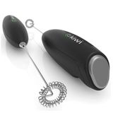 Kiwi KCW-1112 Kablosuz Pilli Süt Köpürtücü ve Kahve Karıştırıcı - Paslanmaz Çelik Uçlu, Ergonomik El Tipi Mini Mikser - Latte, Cappuccino, Frappe ve Sıcak Çikolata İçin Devirli Köpük Yapıcı (Siyah)