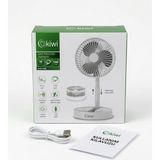 Kiwi KFAN-7608 Şarjlı Masaüstü Vantilatör 16CM 3 Kademeli USB Fan Sessiz Çalışma Özelliği ile 1200 mAh