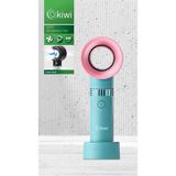 Kiwi KFAN-7610 Şarjlı Ultra Sessiz Pervanesiz USB Vantilatör 10 W Taşınabilir El Fanı - Mavi