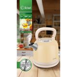 Kiwi KK-3340 2,2 Litre Paslanmaz Çelik Retro Su Isıtıcı Kettle 1800 Watt Güç ve Gizli Rezistans - Krem