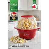 Kiwi KPM-7407 Mısır Patlatma Makinesi 450 Watt Hızlı Patlatma ve Otomatik Karıştırma Özelliği ile - Kırmızı