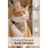 Kiwi KPO-10410C Fularlı Karışık Desenli Çıngıraklı Kedi Tasması - Çok Renkli