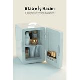 Kıwı KRF-2505 LED Işıklı Taşınabilir Soğuk - Sıcak Ayarlı Kozmetik Mini Buzdolabı Beyaz