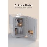 Kiwi KRF-2505 Taşınabilir Kozmetik Mini Buzdolabı Beyaz Renkli LED Işıklı Soğuk - Sıcak Ayarlı Özellik