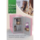 Kiwi KRF-2505 Taşınabilir Kozmetik Mini Buzdolabı Pembe Renkli LED Işıklı Özellikli 6 Litre Kapasite