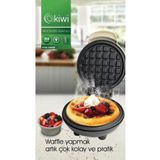 Kiwi KSM-2400W Yapışmaz Plakalı Mini Waffle Makinesi krem