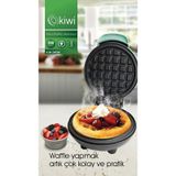 Kiwi Mini Ksm-2400W Yapışmaz Plakalı Waffle Makinesi Mavi
