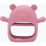 Kiwi Sincap Bebek Diş Kaşıyıcı, Emzik Uçlu Eldiven Şeklinde Oyuncak Dişlik Silikon - Dark Pink Renk - Koyu Pembe