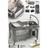Kiwi Wild 3in1 Anne Yanı Park Yatak Katlanır Beşik, Tekerlekli, Yan Açılır, Müzik+Oyuncak+Cibinlik 70x110
