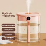 Kiwitime 2 Litre Ultrasonic Otomatik Hava Nemlendirici Buhar Makinesi Oda Nemlendirici Aroma Difüzörü VENANDIN F18 - Pembe