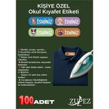 Kıyafet Etiketi, Kişiye Özel 100 Adet Ütü ile Yapışan Kumaş Okul ve Kreş İçin Renkli Tasarım
