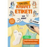 Kıyafet Etiketi - Okul Kıyafetlerine Kişiye Özel 30 Saniyede Kolay Uygulama Yıkamaya Dayanıklı Bluey - Çok Renkli - Kumaş Etiketi - 40x13mm