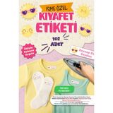 Kıyafet Etiketi - Okul Kıyafetlerine Kişiye Özel 30 Saniyede Kolay Uygulama Yıkanabilir -Güneş Figür - Çok Renkli - Kumaş Etiketi - 40x13mm