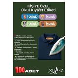 Kıyafet Etiketi, Okul, Kreş Kişiye Özel, 100 Adet, Ütü ile Yapışan, Anaokulu, Kaşesi, Kumaş